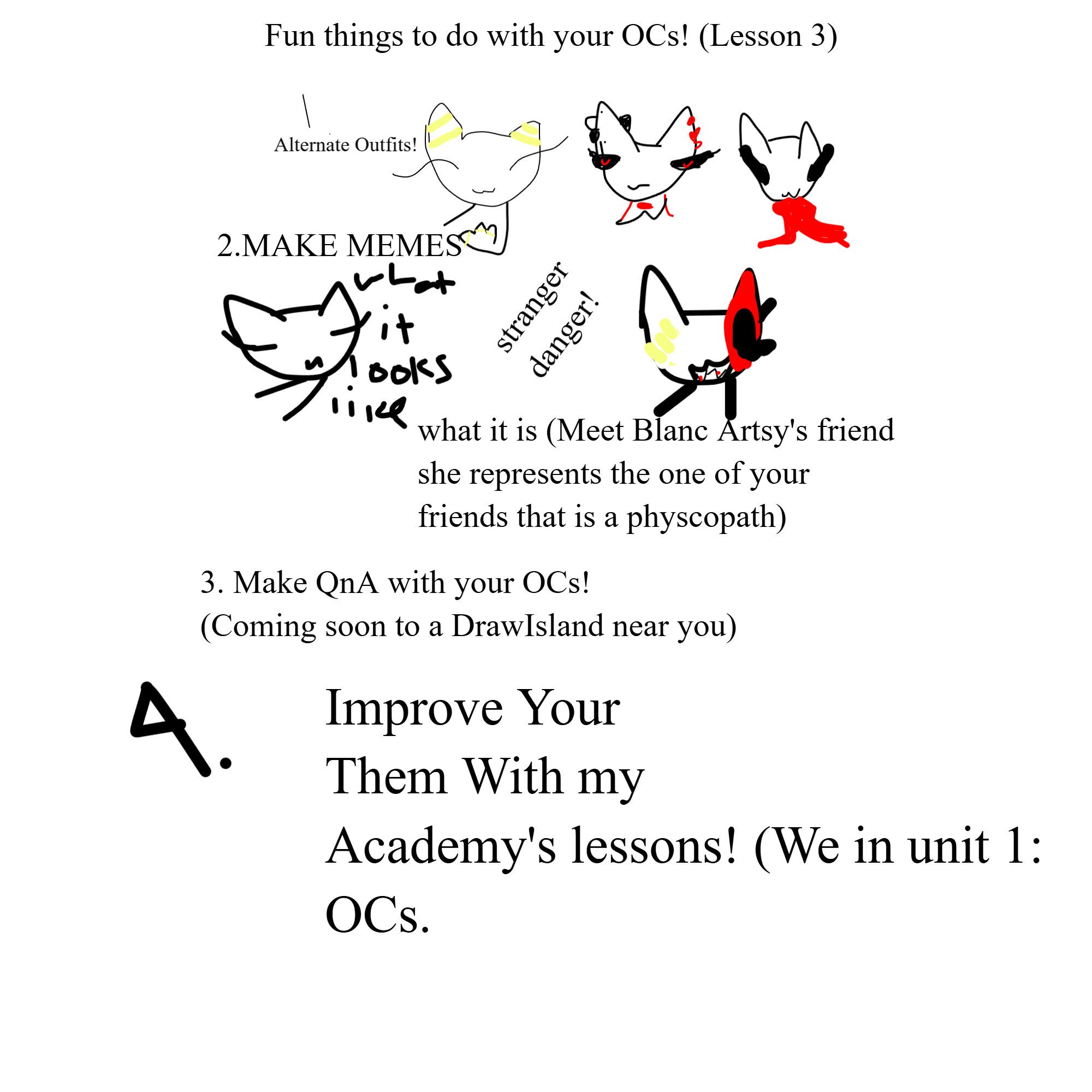 Lesson three fun things to do with your OCs