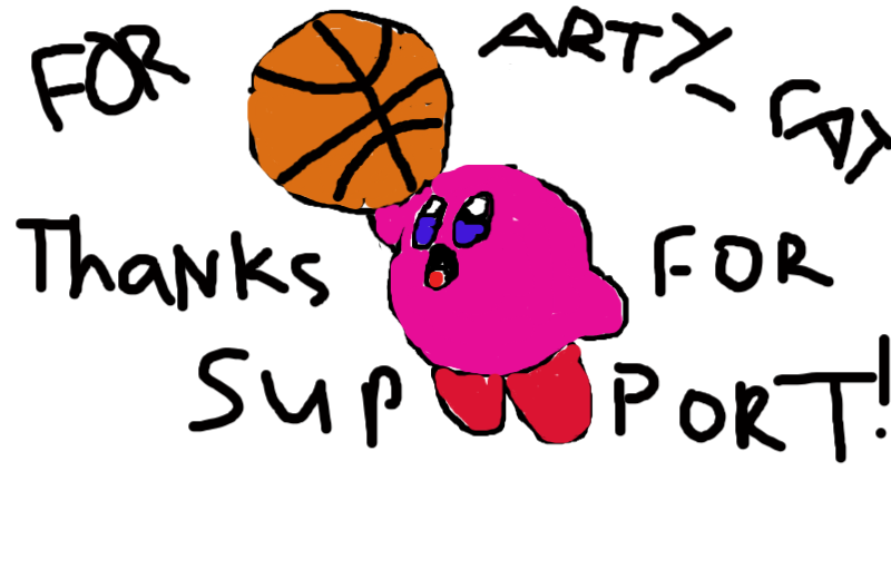 Drawing of Kirby ballin created on DrawIsland