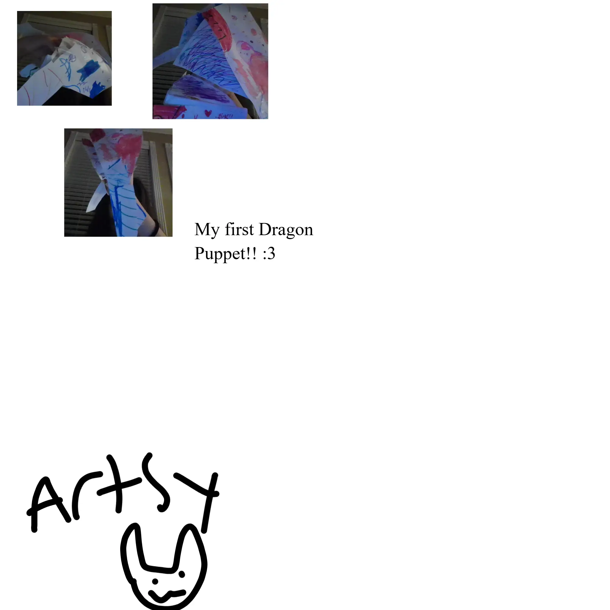 My first dragon puppet