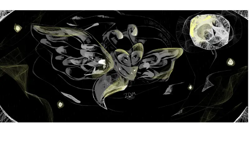 Drawing of Moon moth created on DrawIsland