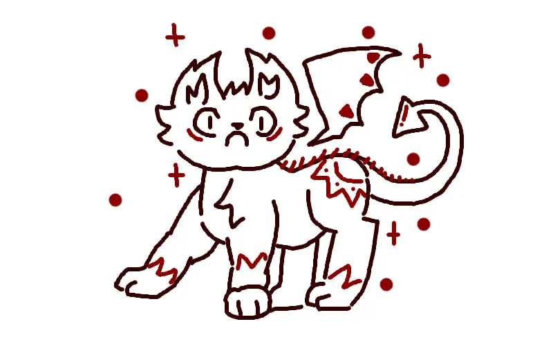Drawing of Demon Cat created on DrawIsland