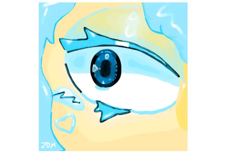 Drawing of blue eye created on DrawIsland