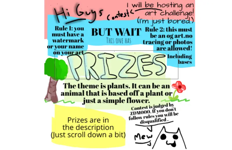 Drawing of ART CONTEST WITH PRIZES XD created on DrawIsland