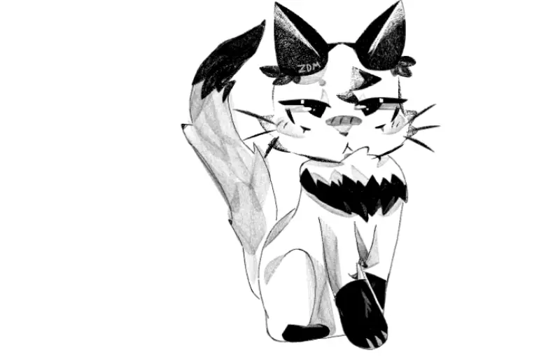Drawing of Web kitty created on DrawIsland