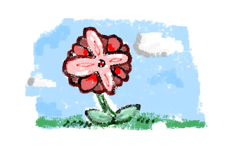 Drawing of Flower landscape created on DrawIsland