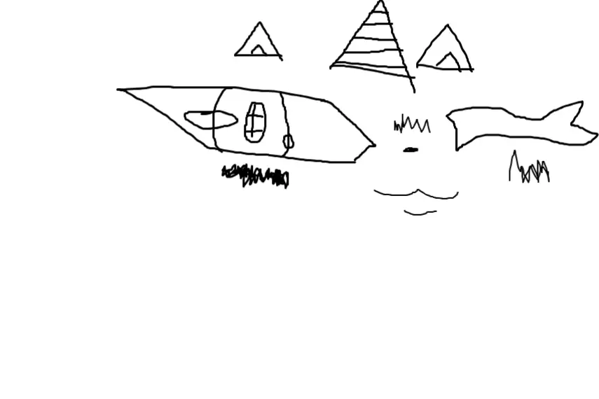 Drawing of idk got bored lazy scetch of my animal(mythical) oc created on DrawIsland