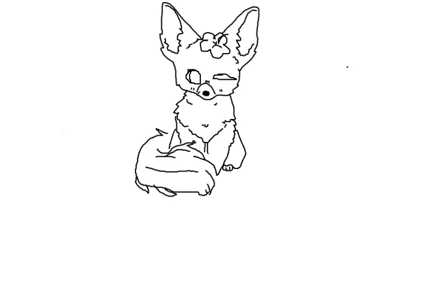 Drawing of my fenic fox umm name uhhhh petal created on DrawIsland