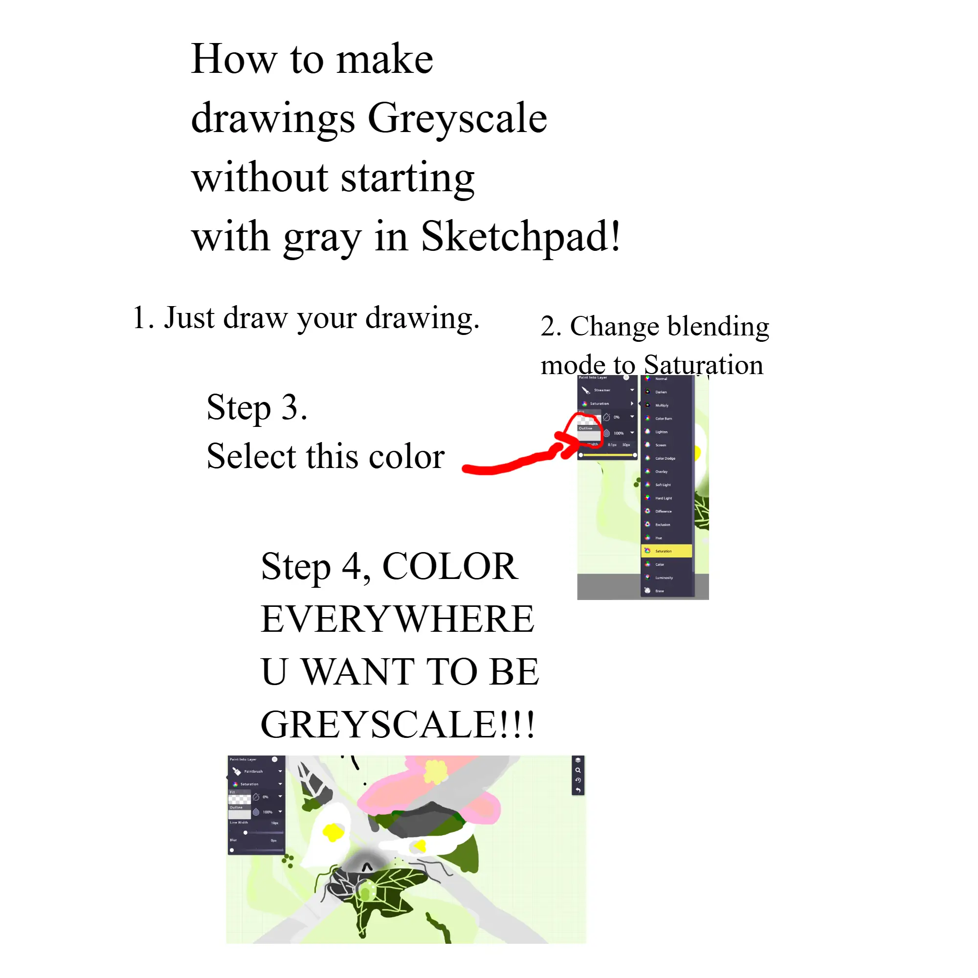 Drawing of How to make Greyscale easy check disc created on DrawIsland