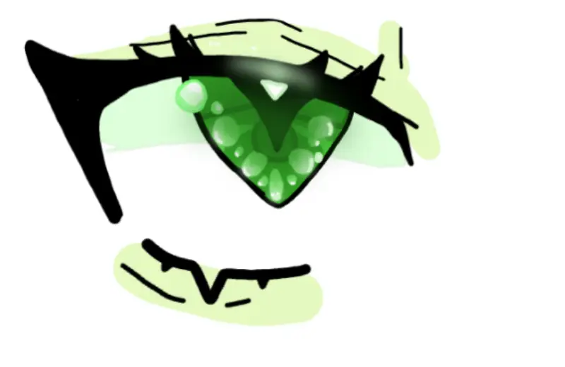 Drawing of green eye :/ created on DrawIsland