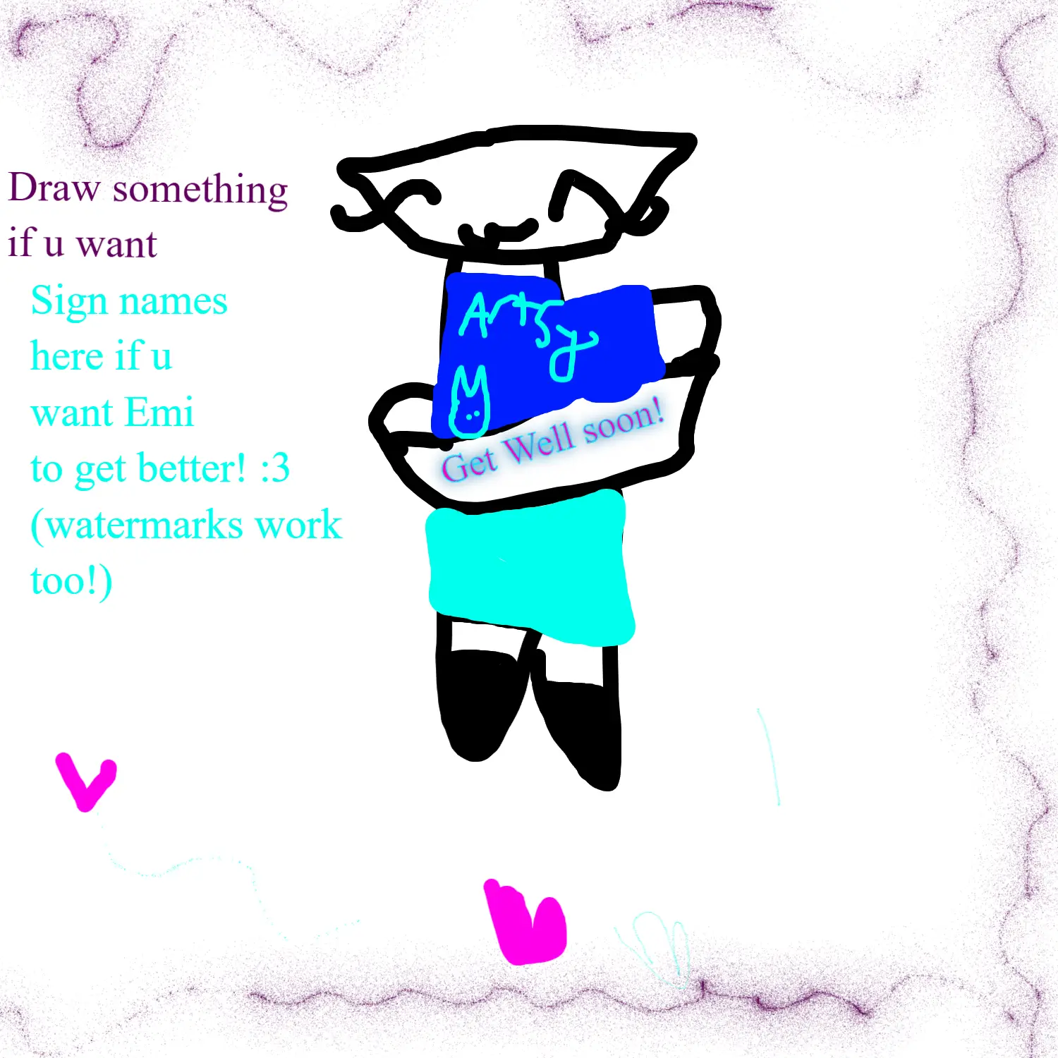 Drawing of Get Well Soon Card for Emi check disc btw created on DrawIsland