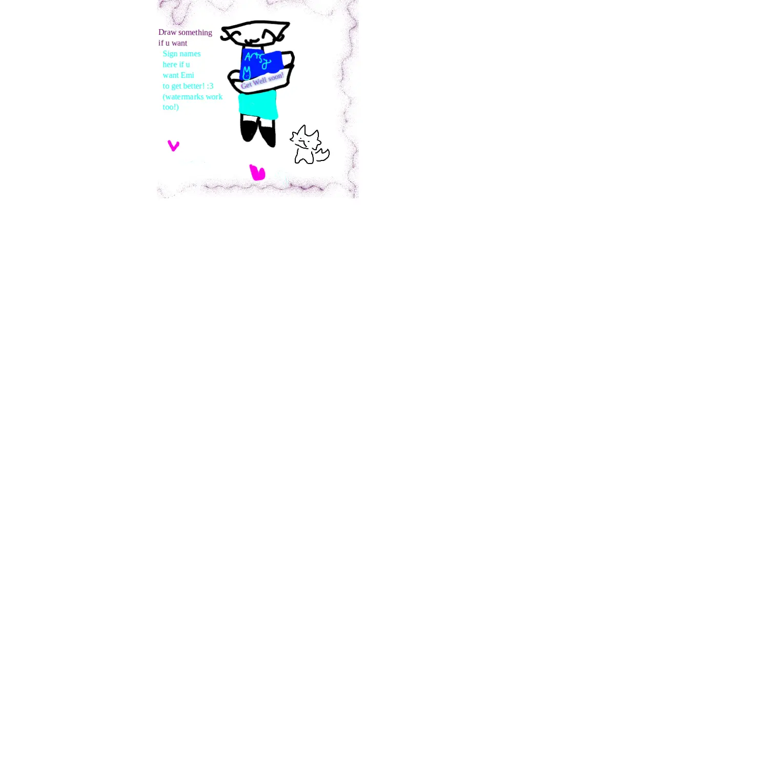Drawing of get well soon Emi created on DrawIsland