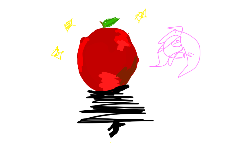 Drawing of Uh an apple created on DrawIsland