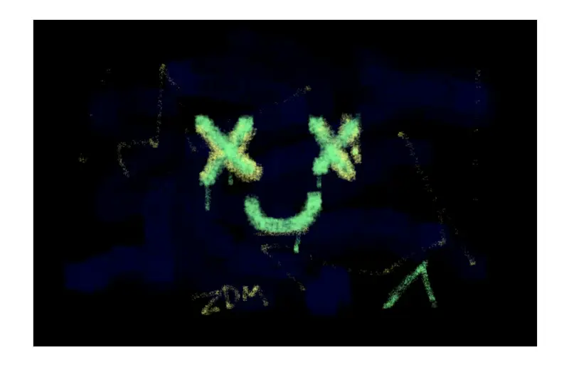 Drawing of neon face :3 created on DrawIsland