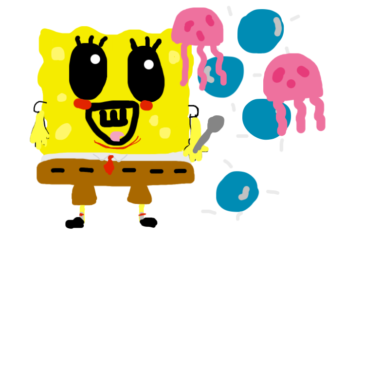 Drawing of SpongeBob created on DrawIsland