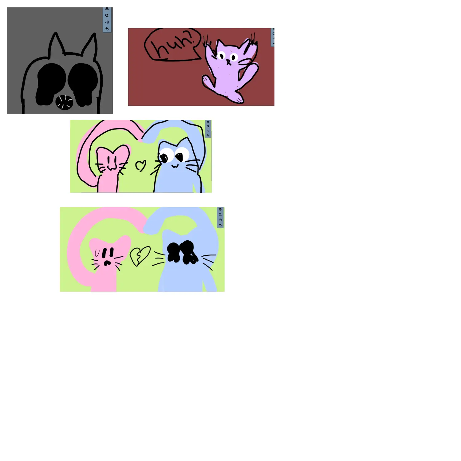 Drawing of for willow contest of cats created on DrawIsland