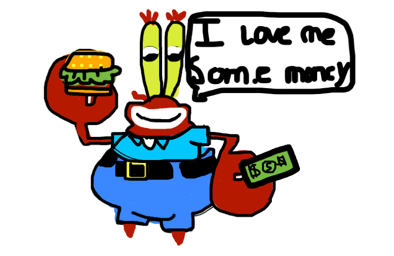 Drawing of Mr. Krabs created on DrawIsland