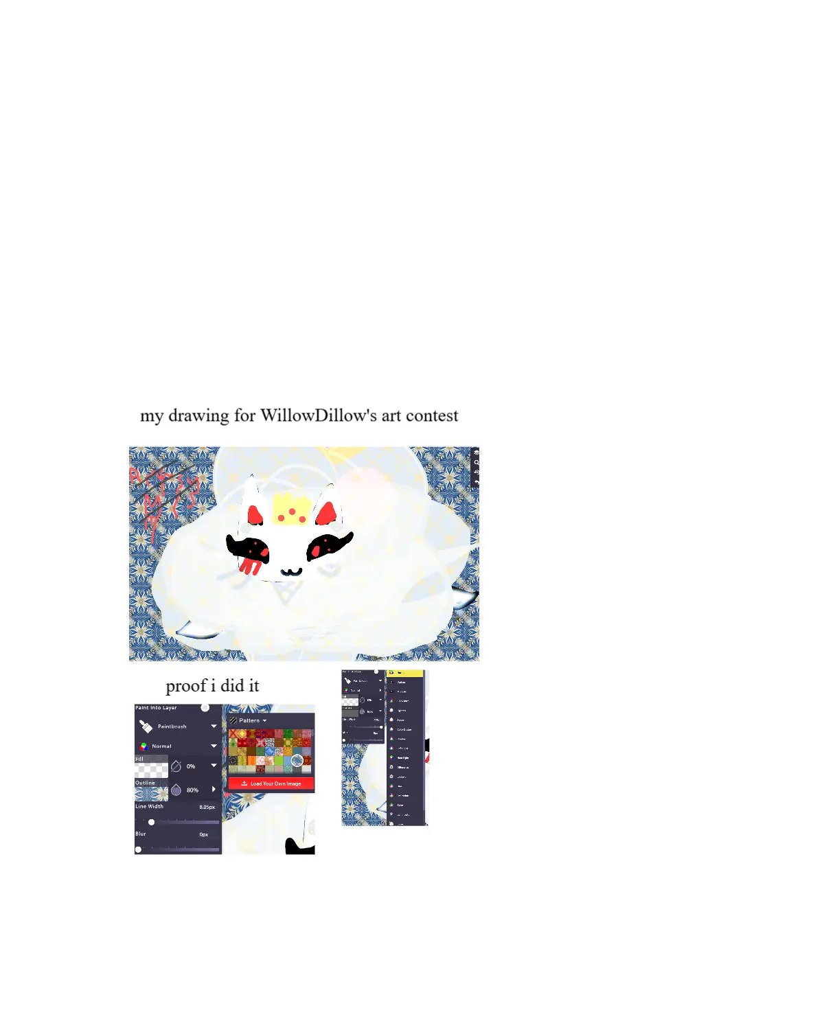 Drawing of For WillowDillow Cat contest created on DrawIsland
