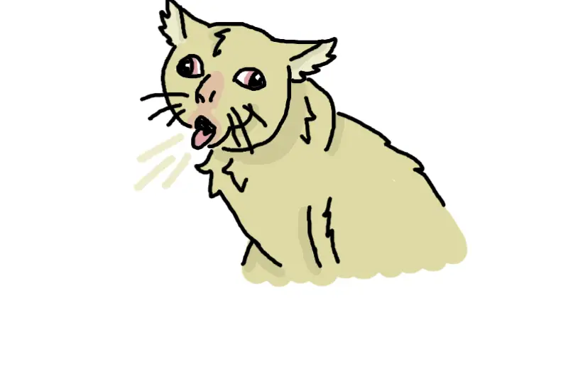 Drawing of Cough Cat created on DrawIsland