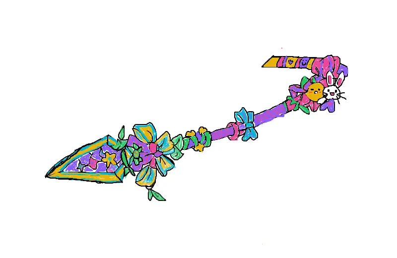 Drawing of Aurora spear created on DrawIsland