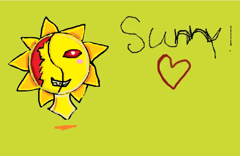 Drawing of sunny my sun oc created on DrawIsland