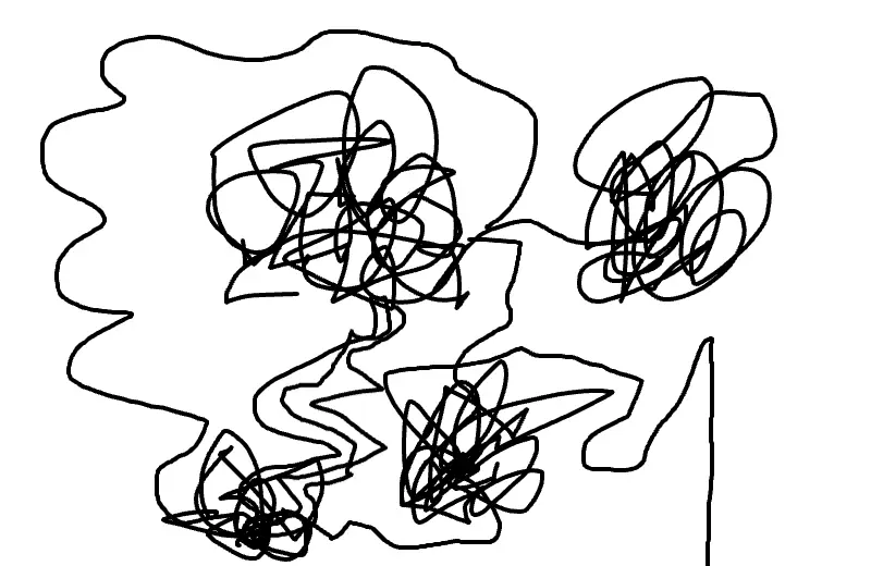 Drawing of tired lost, and confused created on DrawIsland