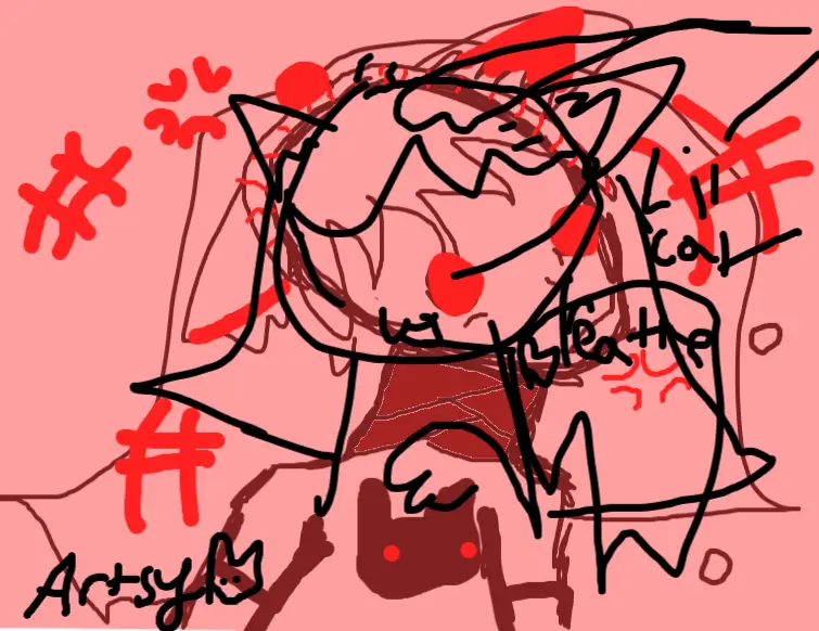 Drawing of Catia getting pets be like created on DrawIsland