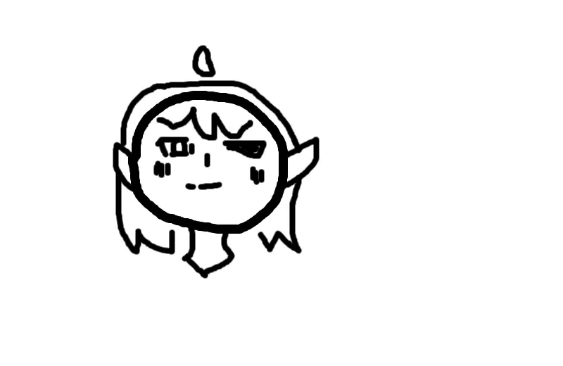 Drawing of lotus my MAIN oc elf created on DrawIsland
