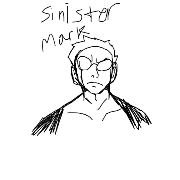 Drawing of Sinister Mark doodle created on DrawIsland