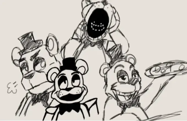 Drawing of Freddy Fazbear created on DrawIsland