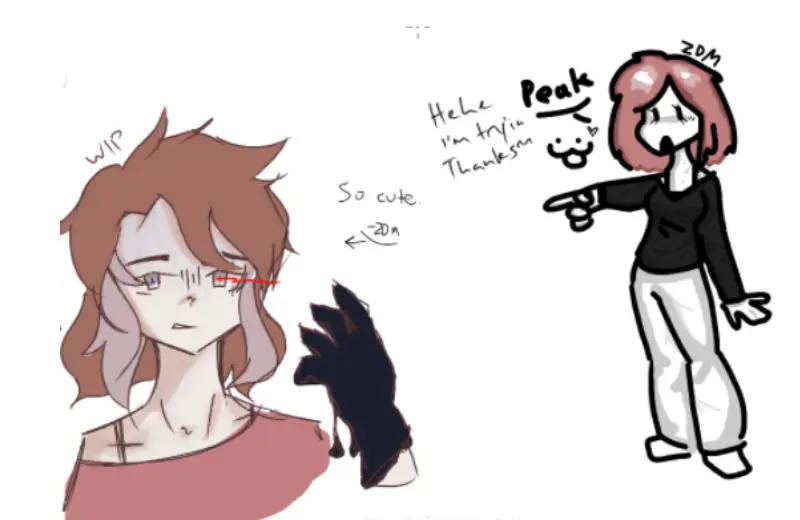 Drawing of peak drawing someone made of my oc created on DrawIsland