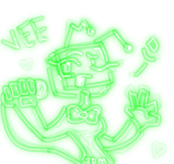 Drawing of Neon vee sobbbs created on DrawIsland
