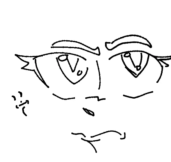 Drawing of Glurp face details created on DrawIsland