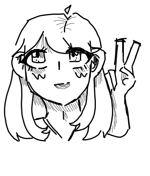 Drawing of Anime girl base created on DrawIsland