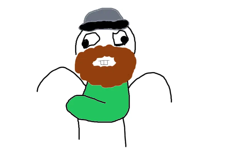Drawing of Crazy Hobo Man created on DrawIsland