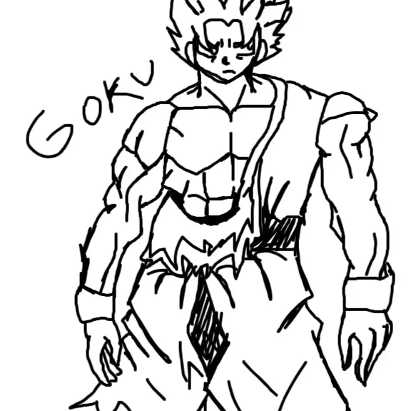 Drawing of Son Goku created on DrawIsland