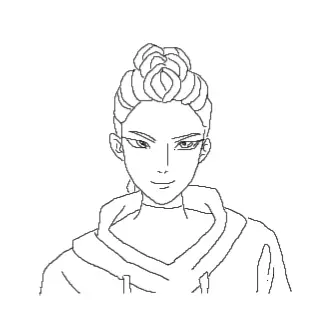 Drawing of Rumi from Kpop Demon Hunters created on DrawIsland