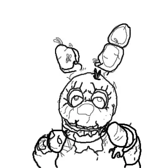 Drawing of Springtrap FNAF created on DrawIsland