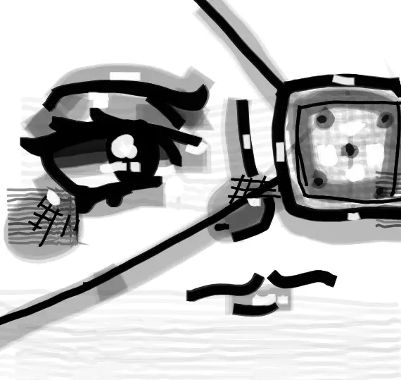 Drawing of Face with eye patch created on DrawIsland