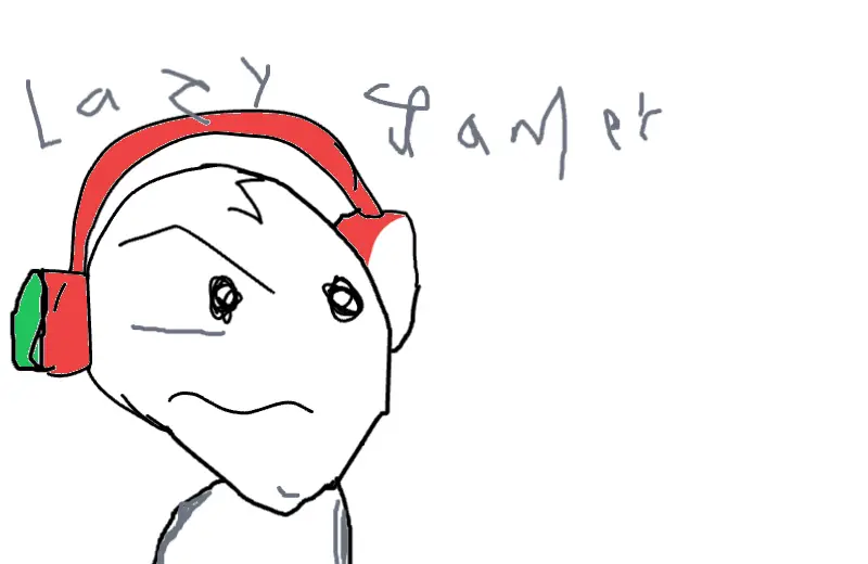 Drawing of lazy gamer created on DrawIsland