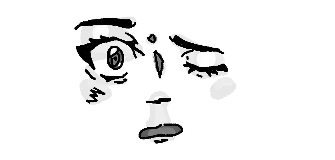 Drawing of face I had to repost because the layers got messed up last time kkkkkkkkkkkkkkkkkkkkkkkkkkkkkkkkkkkk created on DrawIsland