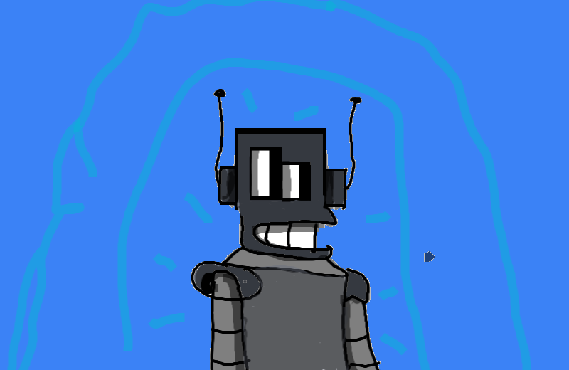 Drawing of robot created on DrawIsland