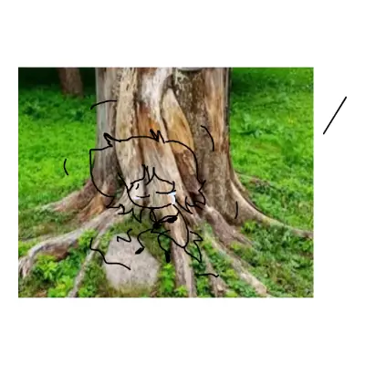 Drawing of alone in the woods again created on DrawIsland