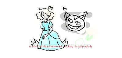 Alice in wonderland colored messily