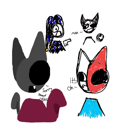 Drawing of Some art for the (cookie their collab) both Artsycat and Lotusflowers OC’s! created on DrawIsland