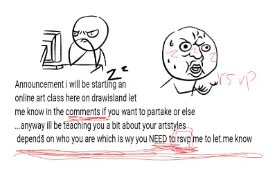 Drawing of Big announcement created on DrawIsland