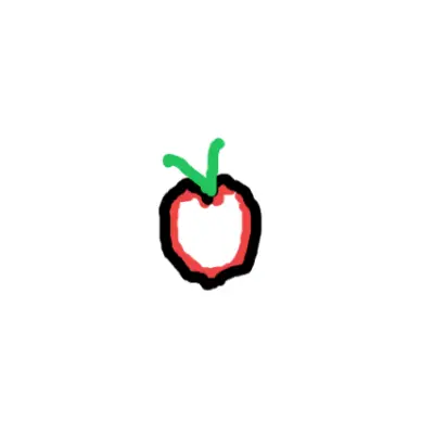 Drawing of apple created on DrawIsland
