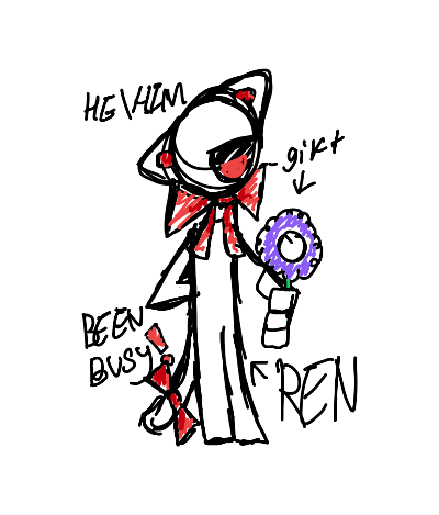 Drawing of REN THE CAT HAS A GIFT FOR YOU!!, created on DrawIsland