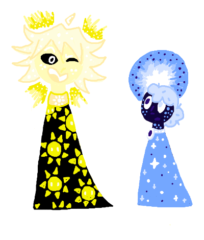 Drawing of Sun and Moon created on DrawIsland