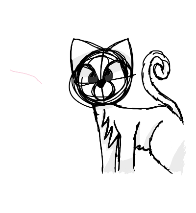 A cat sketch (and my best one at this point 💀)