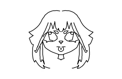 Drawing of face created on DrawIsland